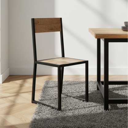 Cosmo Industrial Metal & Reclaimed Wood Dining Chair (Set of 2)