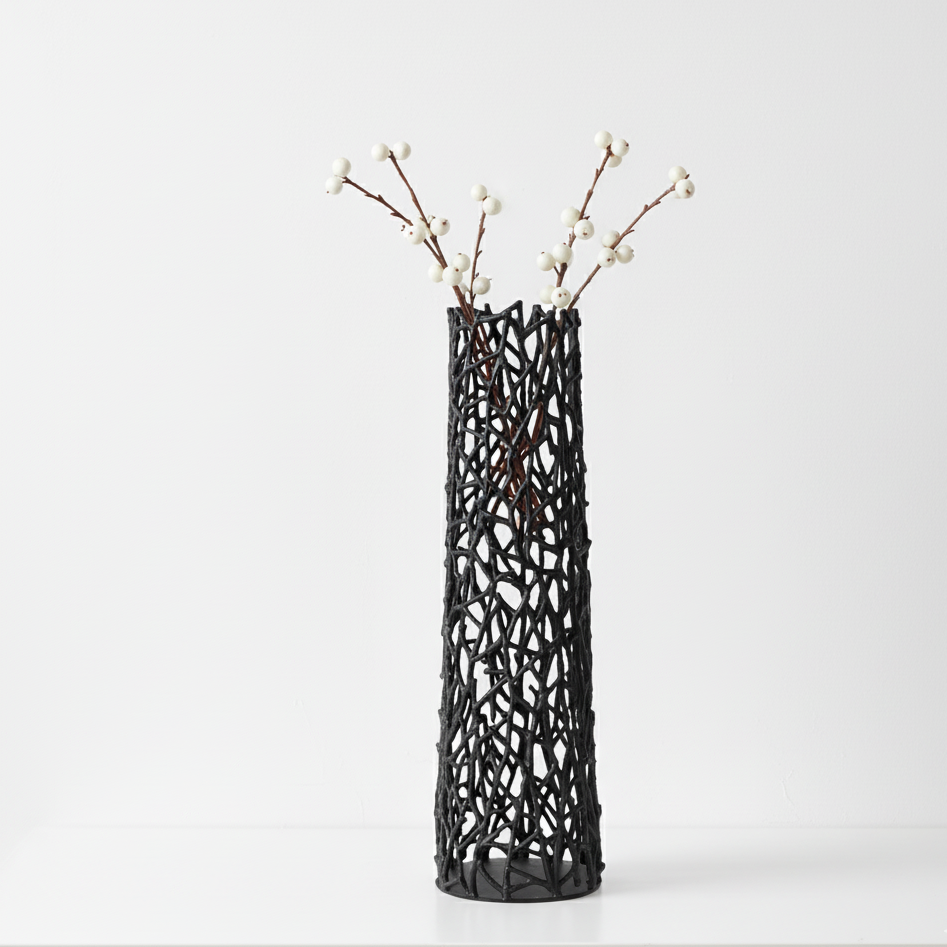Twig Black Sculpture Small Vase
