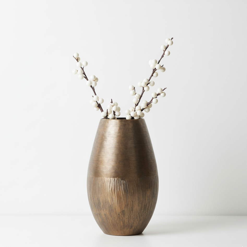 Southwold Textured Oval Antique Brass 80cm Vase