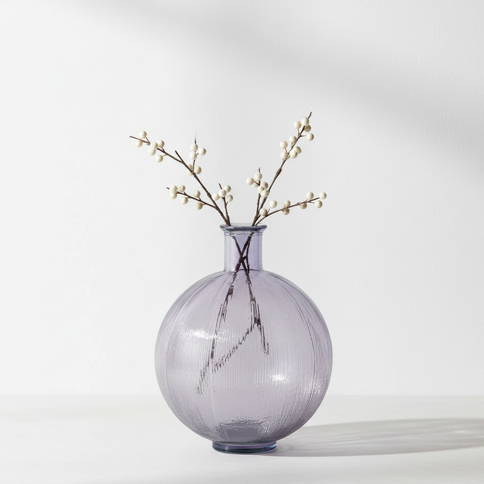 Recycled Glass Round Vase