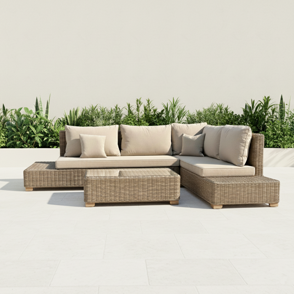 Capri Outdoor Large Corner And Coffee Table Set