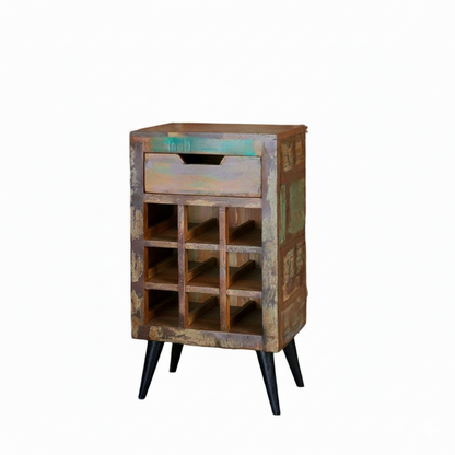 Coastal Chic Wine Rack Lamp Table