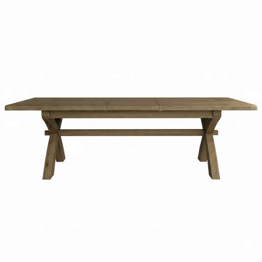 Eaton Country Oak X-Leg Extendable Dining Table