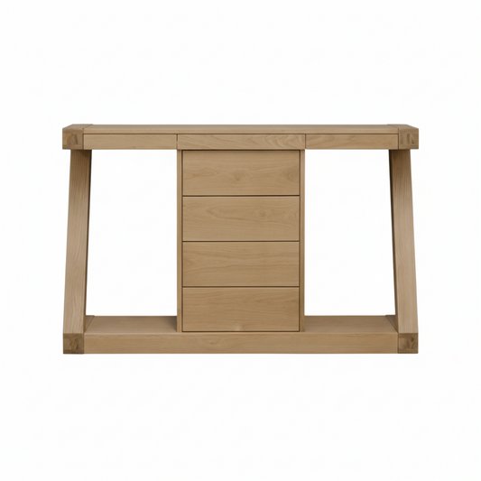 Z Solid Oak Wide Drawer Console Table