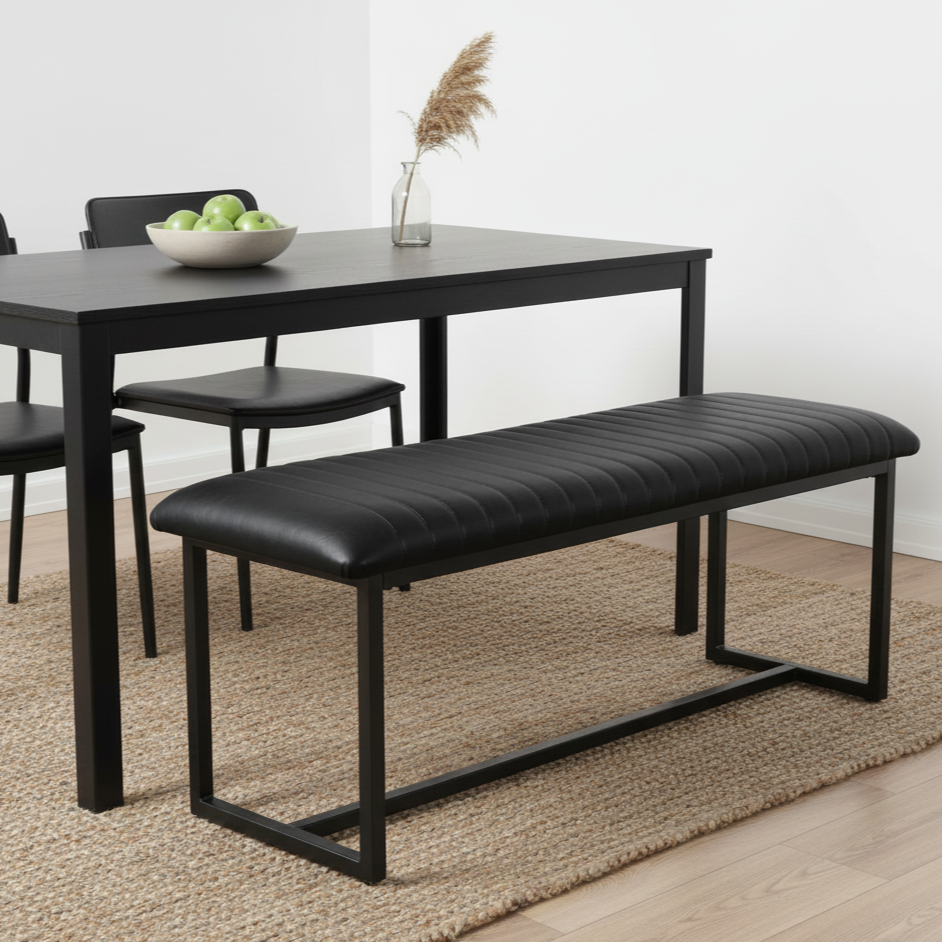 Vintage Style PU Leather Dining Bench
