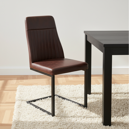 Vintage Styled PU Leather Dining Chair (Set of 2)