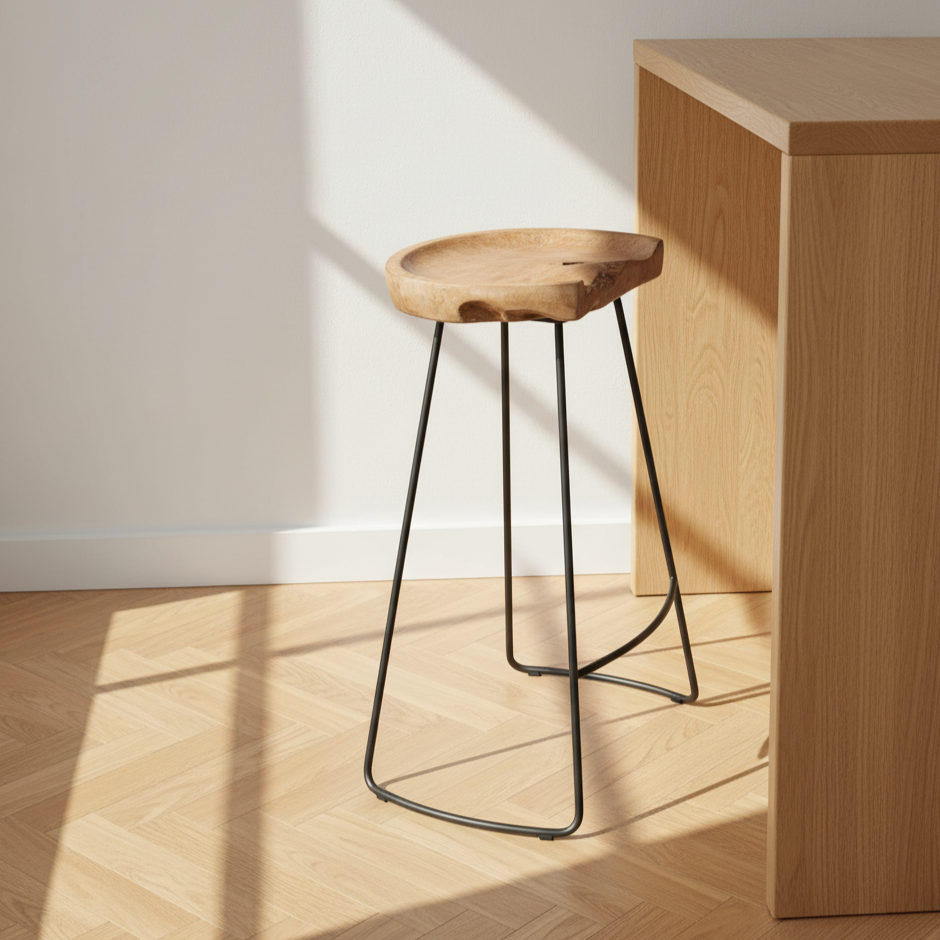 Teak 69cm Bar Stool