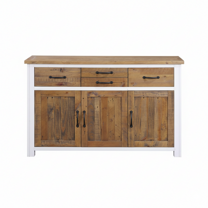 Splash of White Reclaimed Wood 3 Door Sideboard