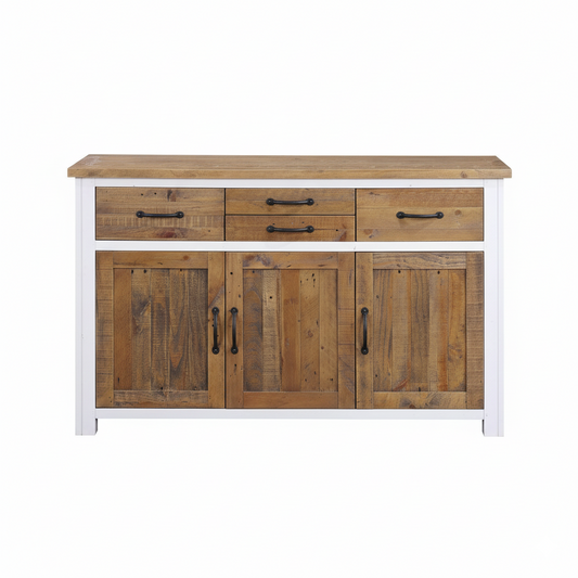 Splash of White Reclaimed Wood 3 Door Sideboard