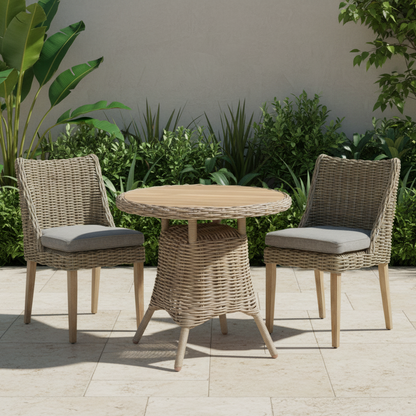Amalfi Outdoor Bistro Table With Wood Top