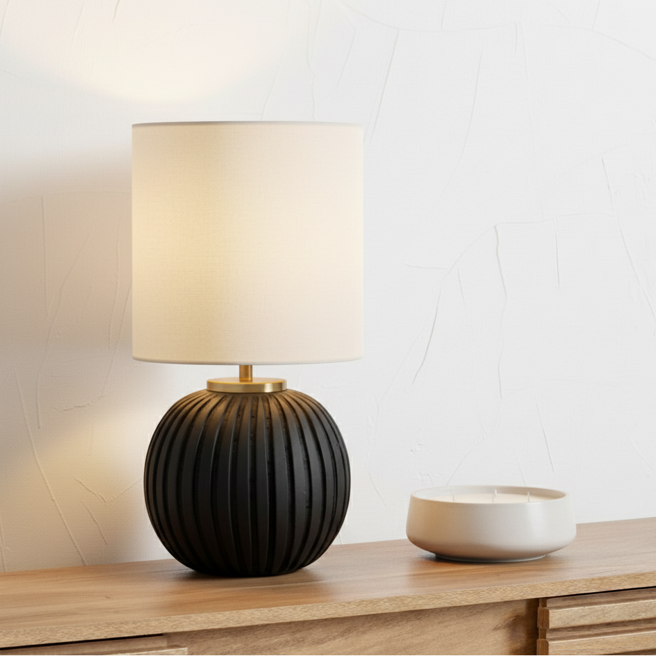 Ezekiel Terracotta Textured Ball Table Lamp