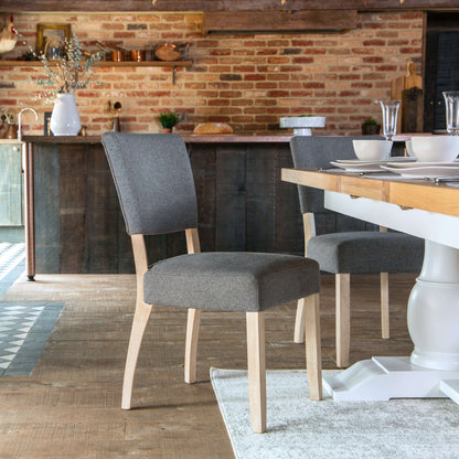 Chesterfield Fabric Grey Dining Chair