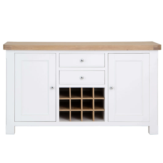 Chesterfield Oak Large Sideboard with Wine Rack