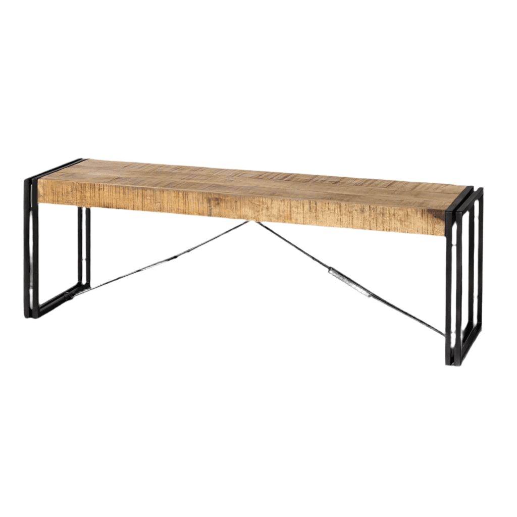 Cosmo Industrial Metal & Reclaimed Wood Dining Bench