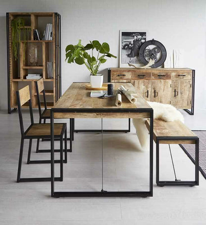 Cosmo Industrial Metal & Reclaimed Wood Dining Bench
