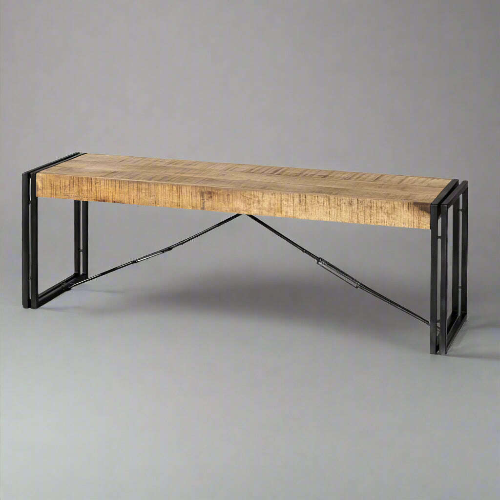 Cosmo Industrial Metal & Reclaimed Wood Dining Bench