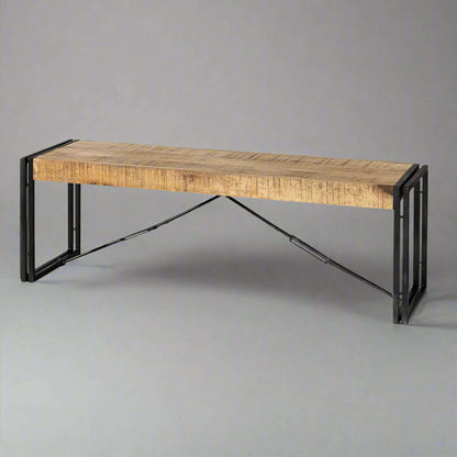 Cosmo Industrial Metal & Reclaimed Wood Dining Bench