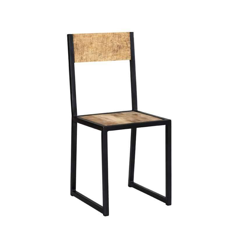 Cosmo Industrial Metal & Reclaimed Wood Dining Chair (Set of 2)