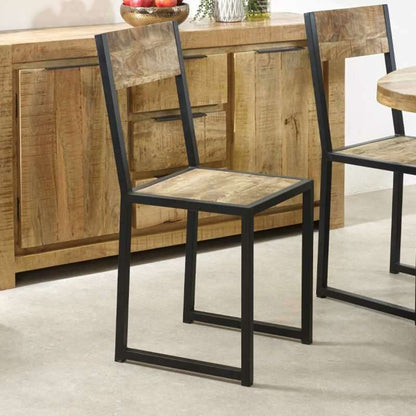 Cosmo Industrial Metal & Reclaimed Wood Dining Chair (Set of 2)