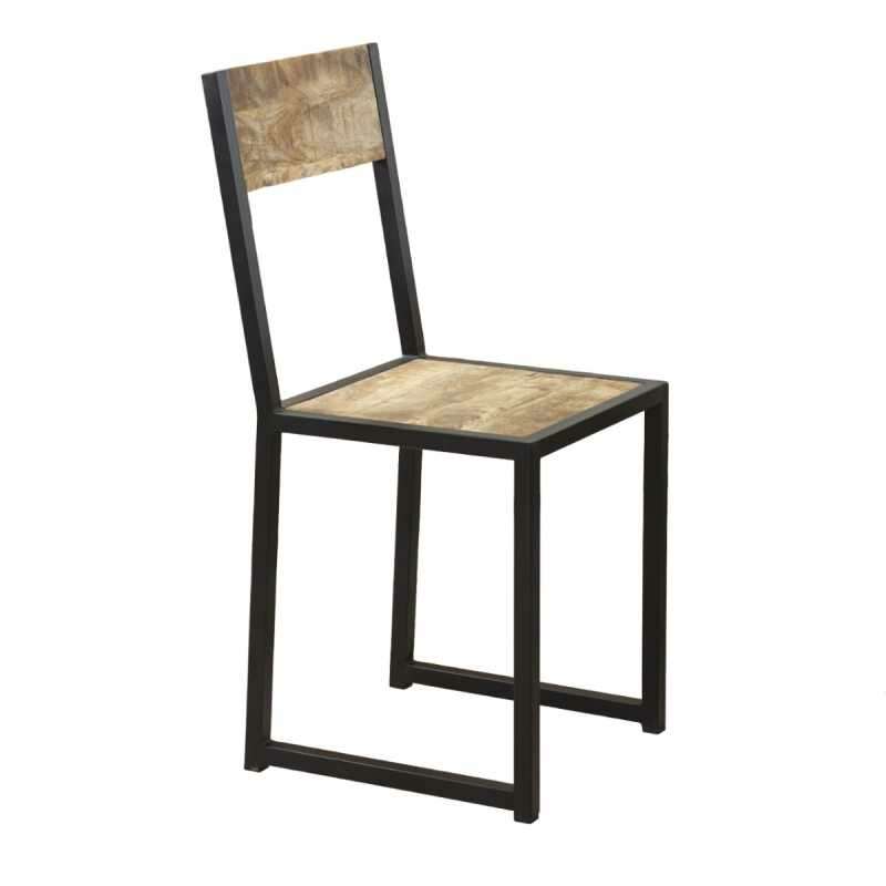Cosmo Industrial Metal & Reclaimed Wood Dining Chair (Set of 2)