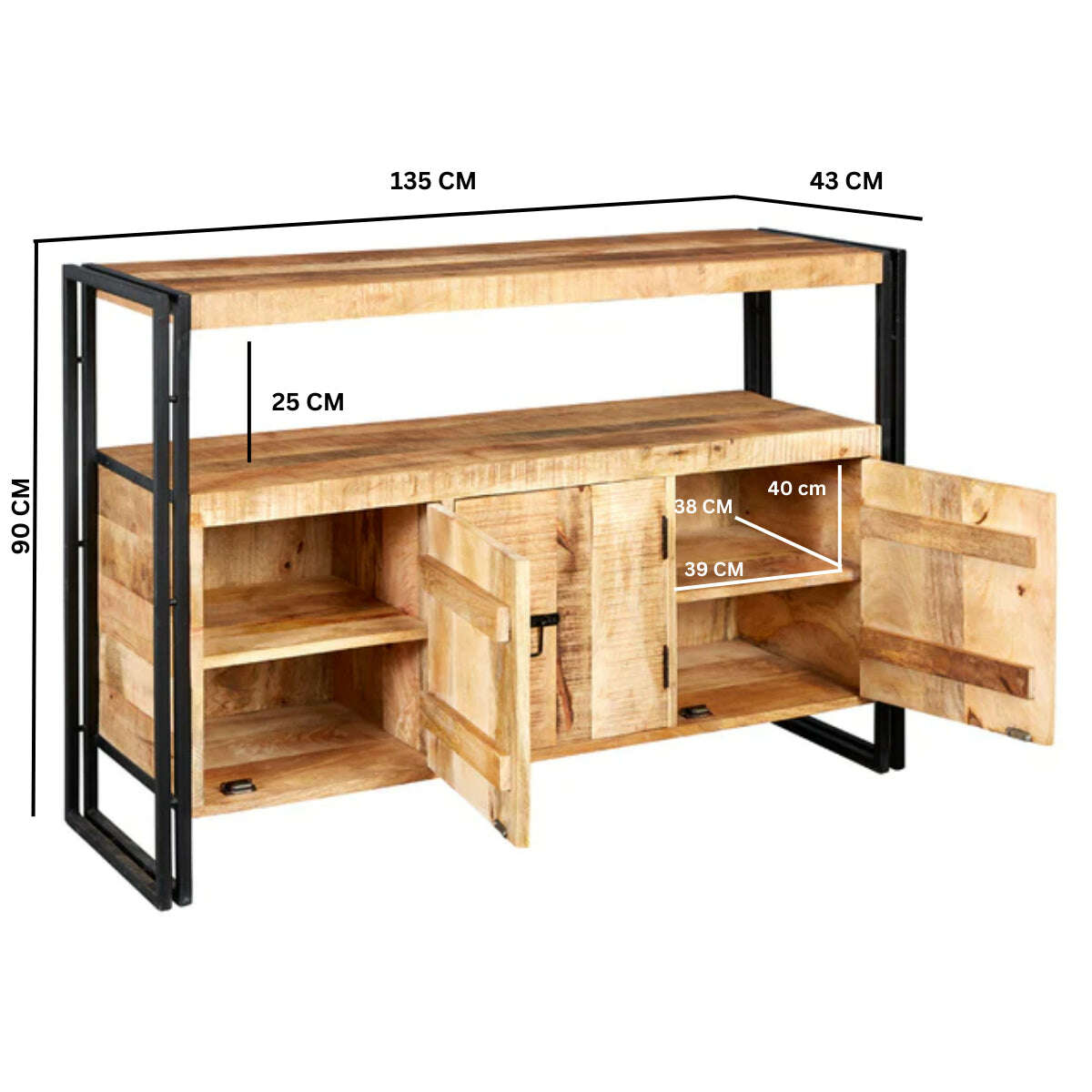 Cosmo Industrial Reclaimed Wood Sideboard