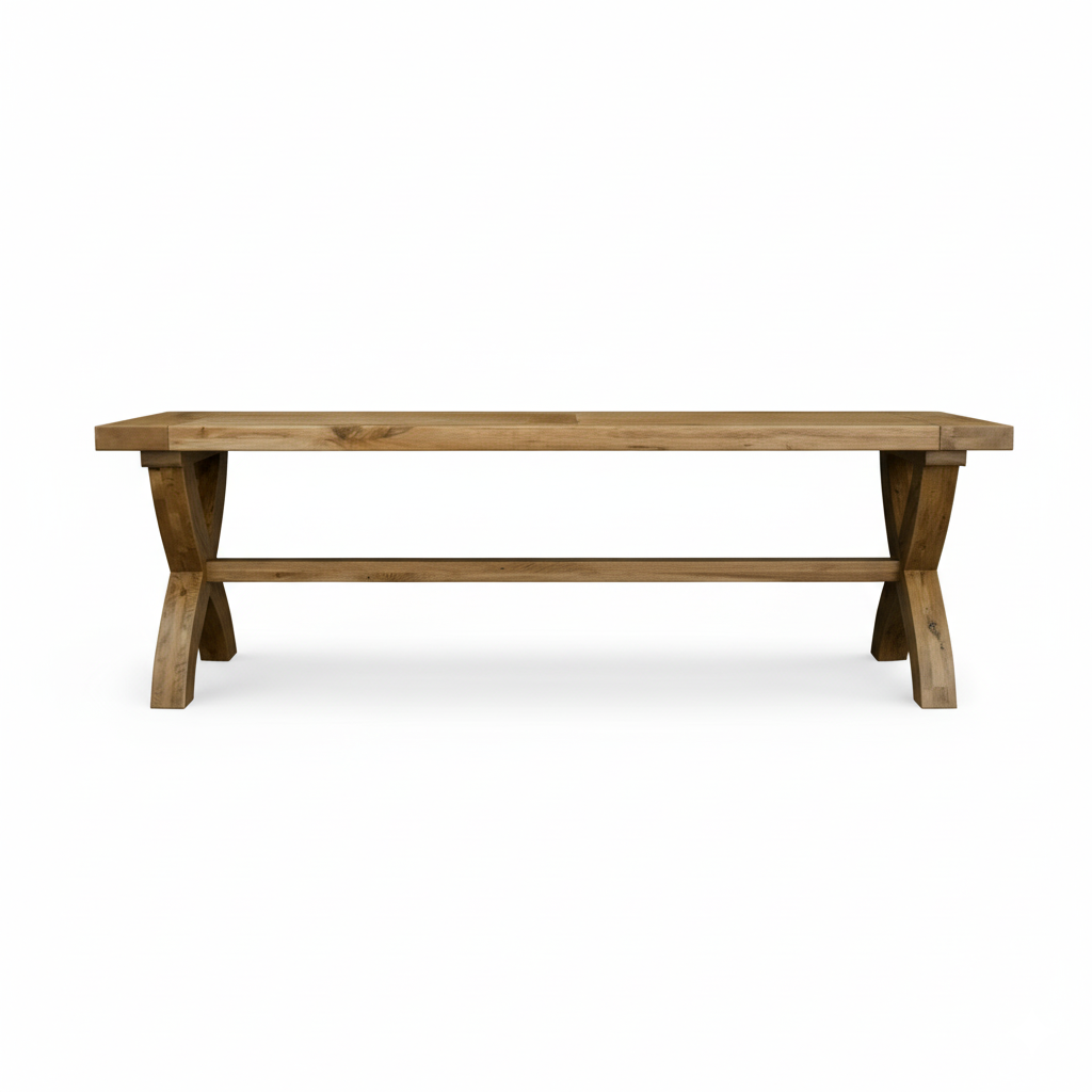 Deluxe Solid Oak Cross Leg Dining Bench