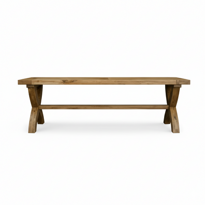 Deluxe Solid Oak Cross Leg Dining Bench