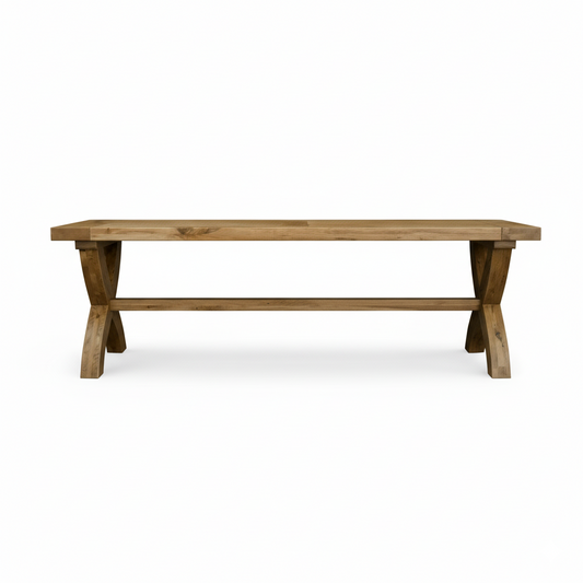 Deluxe Solid Oak Cross Leg Dining Bench