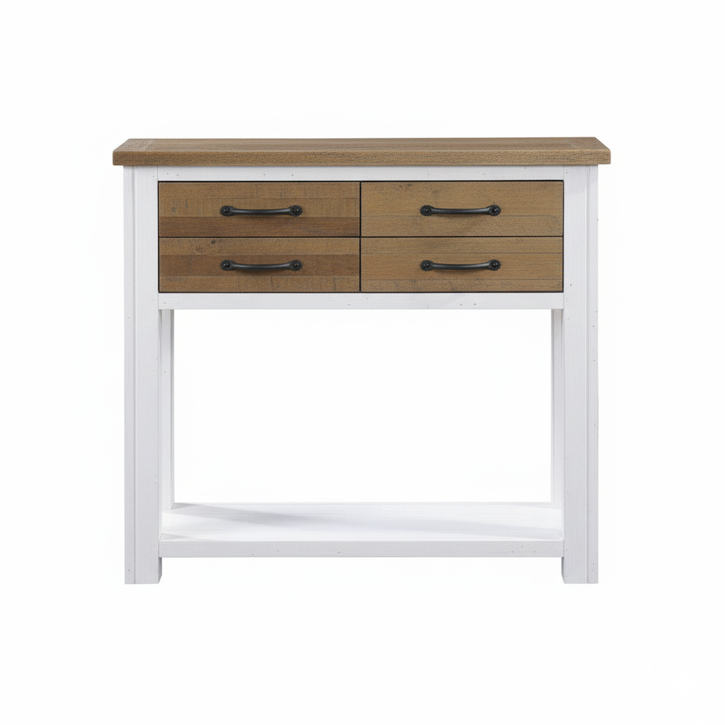 Splash of White Reclaimed Wood Small Console Table