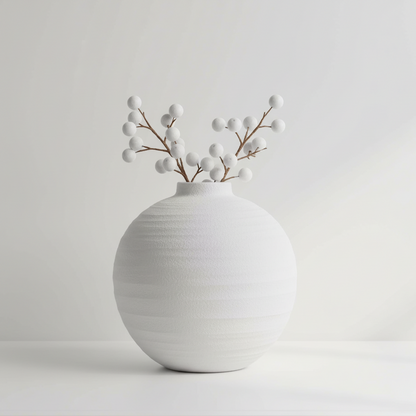 Tiber Ceramic Matte White Large Vase