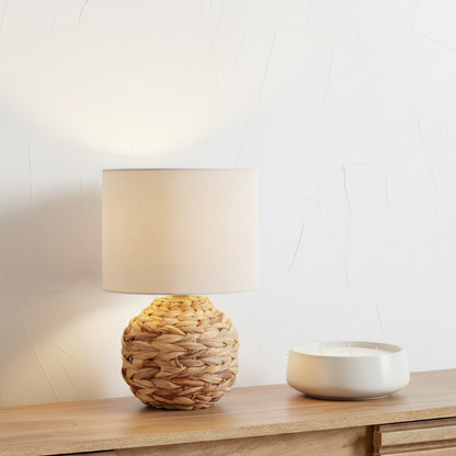 Zadi Water Hyacinth Natural Plaited Table Lamp