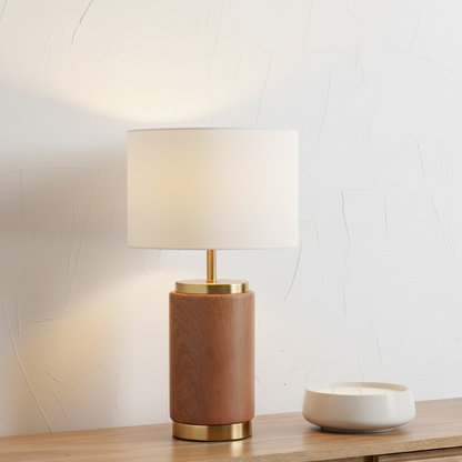 Carrara Ceramic Wood Effect Table Lamp