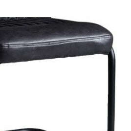 Dark Grey Leather Dining Chair (Set of 2)