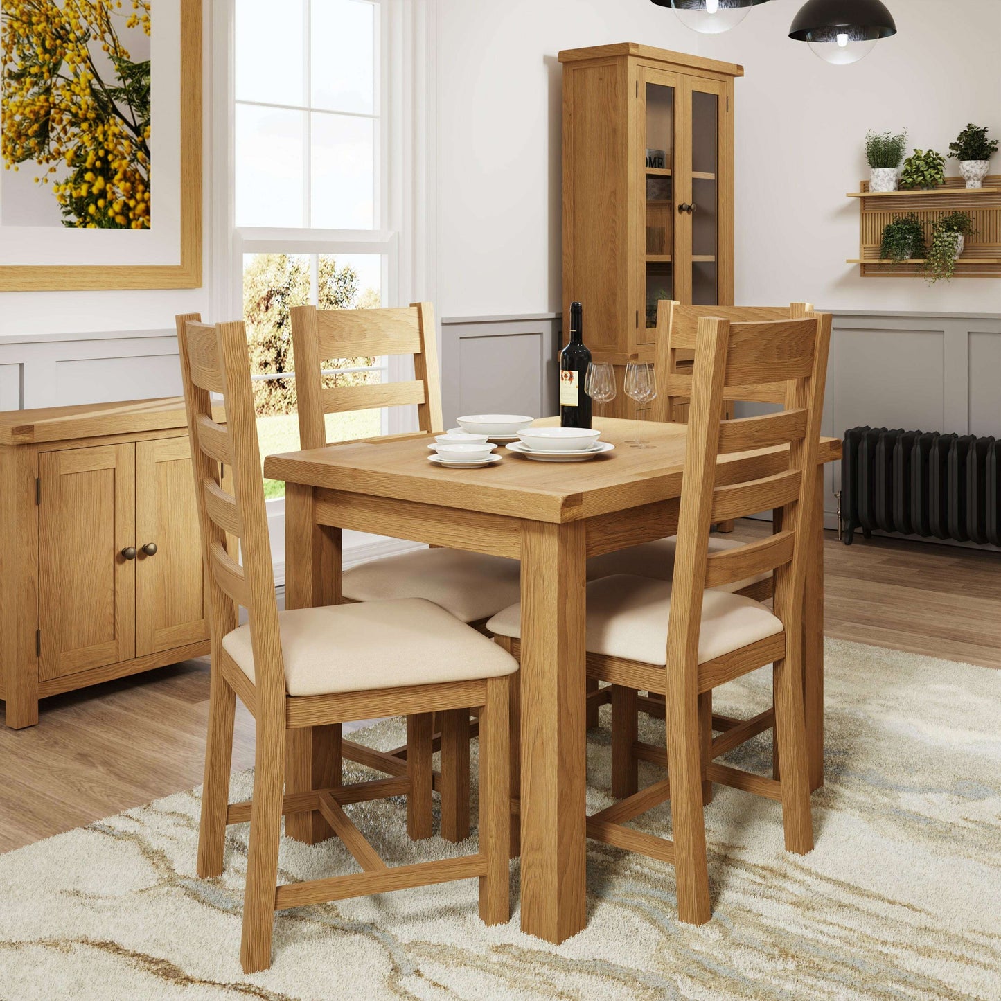 Dewsbury Oak 1.0M Butterfly Extendable Dining Table