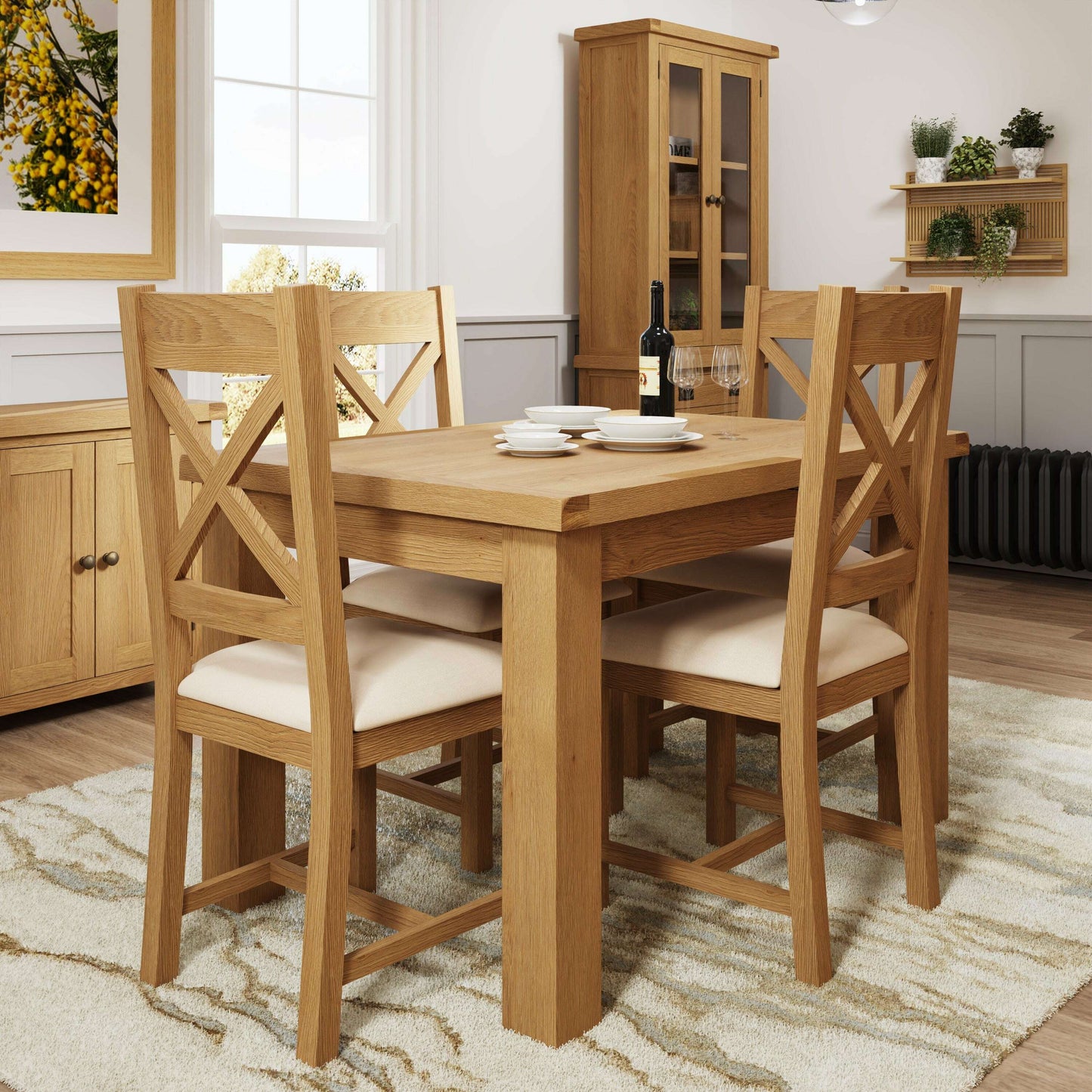 Dewsbury Oak 1.25M Butterfly Extendable Dining Table