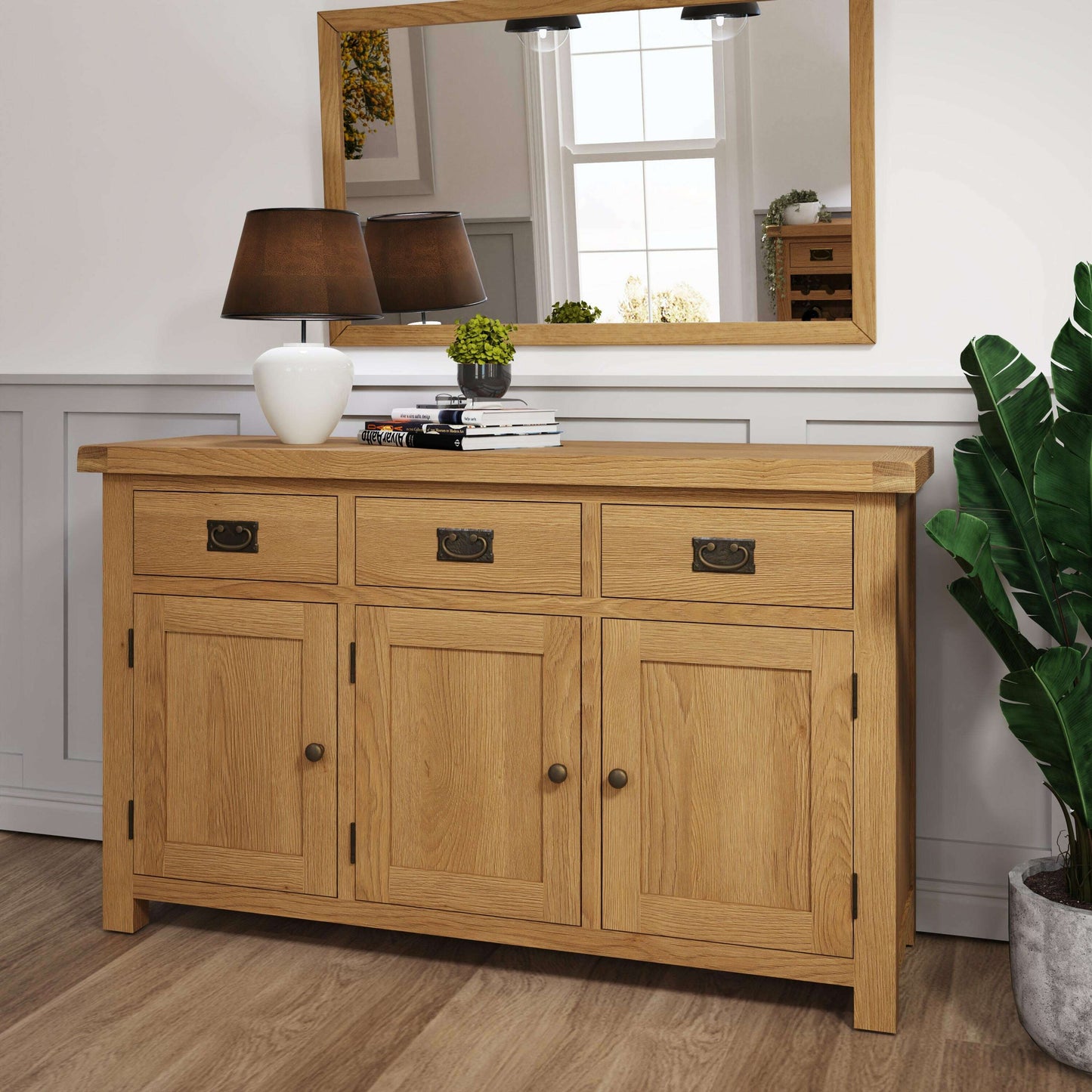 Dewsbury Oak 3 Door Sideboard