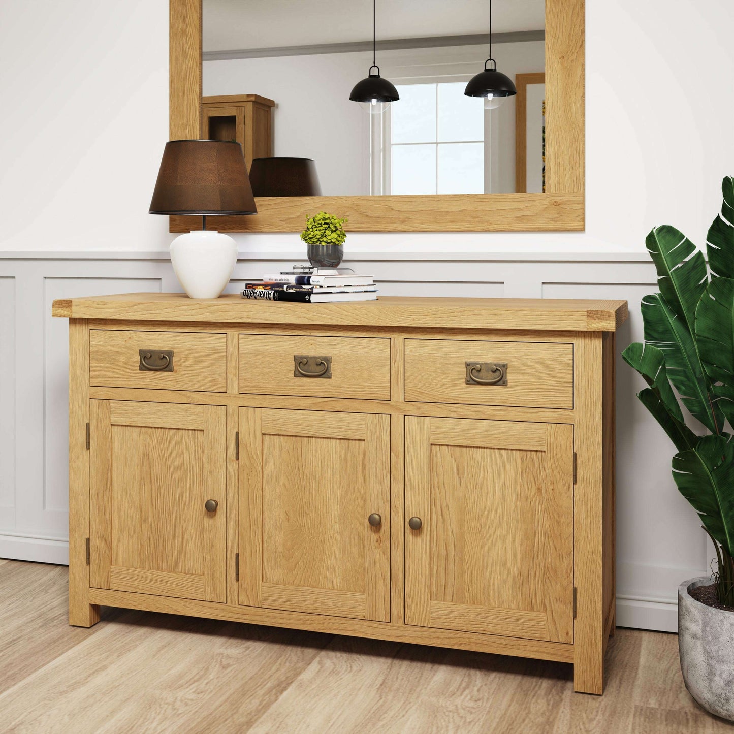 Dewsbury Oak 3 Door Sideboard
