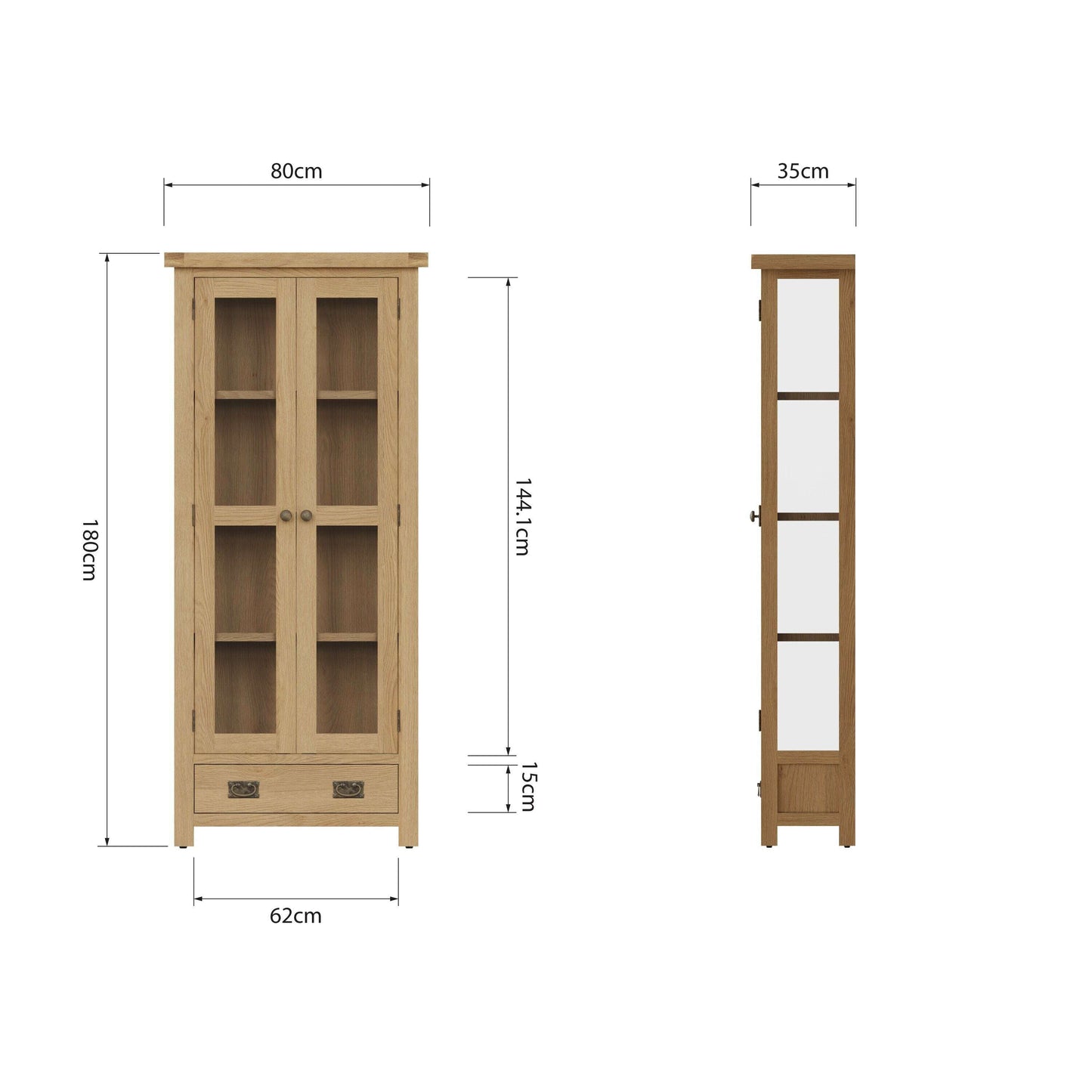 Dewsbury Oak Display Cabinet