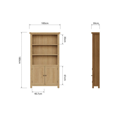Dewsbury Oak Large Bookcase