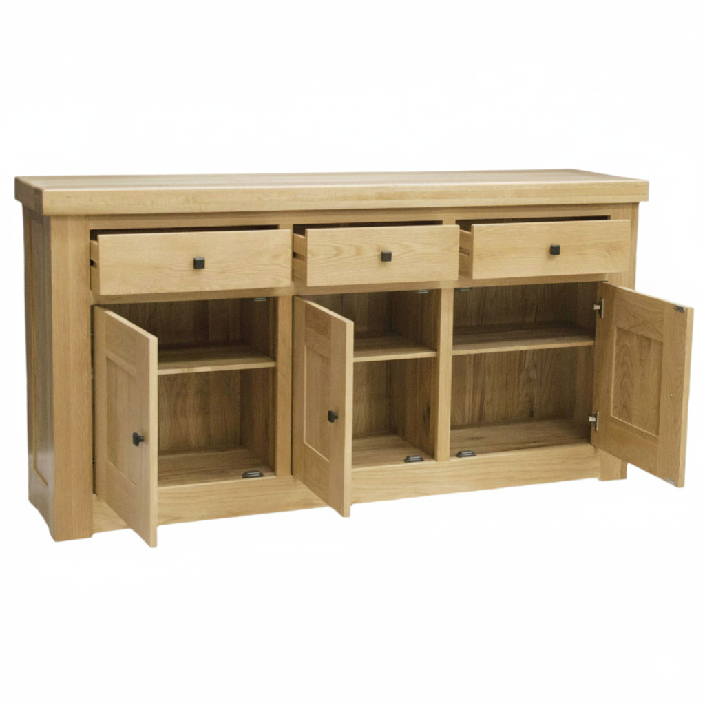 Bordeaux Solid Oak 3 Door 3 Drawer Sideboard