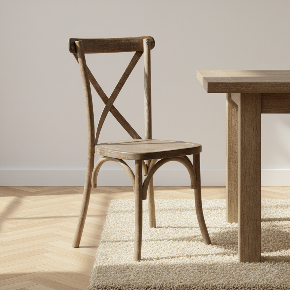 Light Oak Cross Back Dining Chair