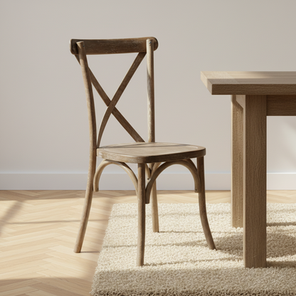 Light Oak Cross Back Dining Chair