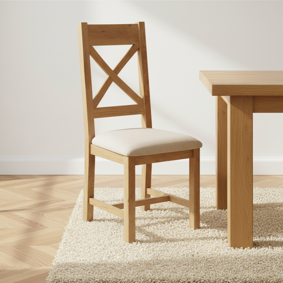 Dewsbury Oak Fabric Seat Dining Chair