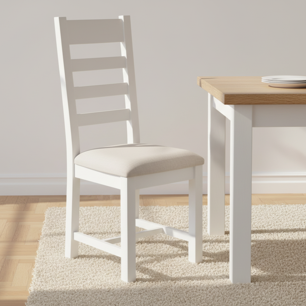 Marlborough White Oak Fabric Seat Dining Chair