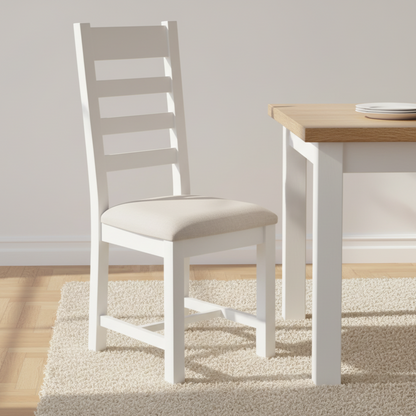 Marlborough White Oak Fabric Seat Dining Chair
