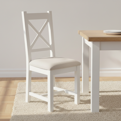 Marlborough White Oak Fabric Seat Dining Chair