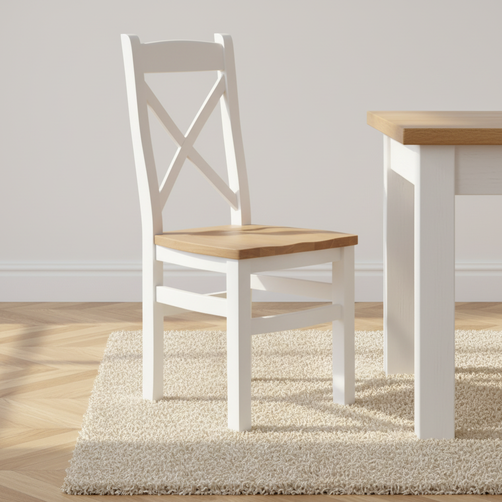 Marlborough White Oak Wooden Seat Dining Chair