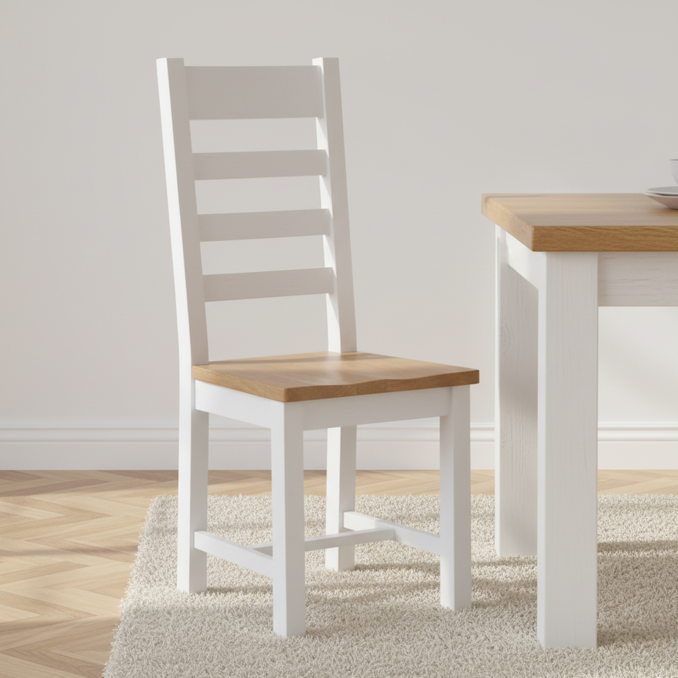 Marlborough White Oak Wooden Seat Dining Chair