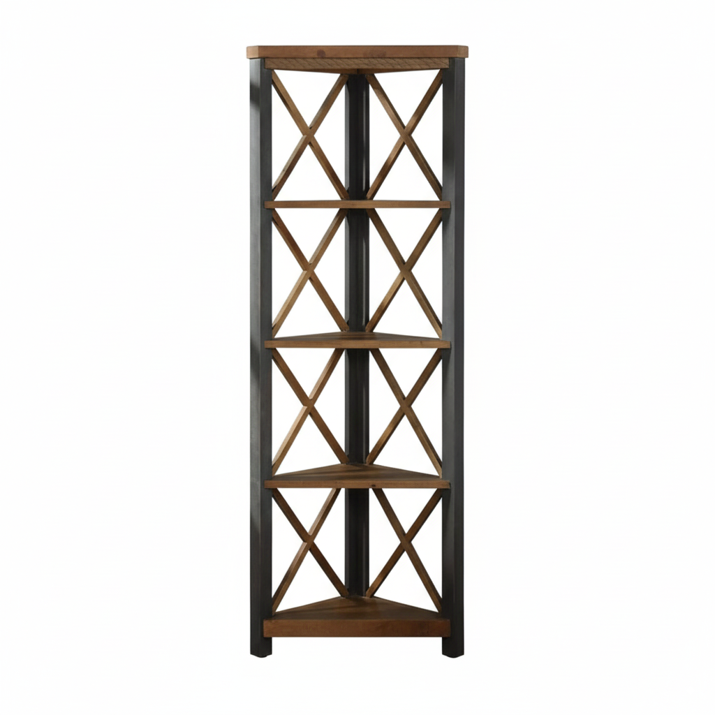 Urban Elegance Reclaimed Large Corner Bookcase
