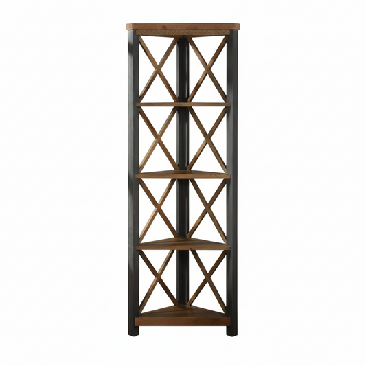 Urban Elegance Reclaimed Large Corner Bookcase